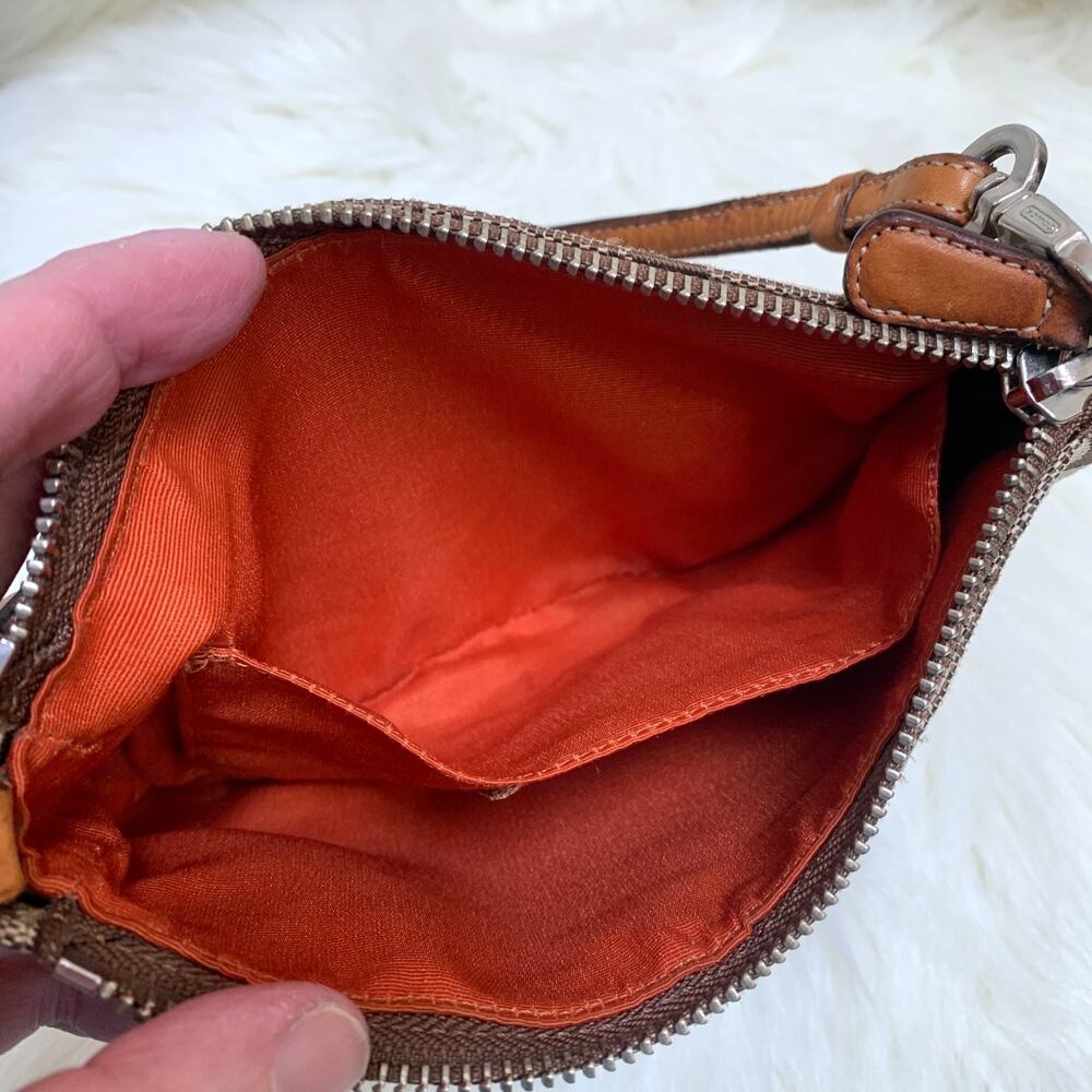COACH Vintage Y2K Khaki/Tan Signature Demi Bag Wristlet Only (READ) Purse #6094 - Picture 13 of 16